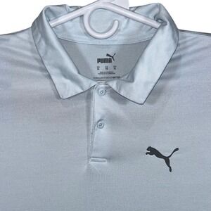 Puma Mens XL Light Blue Short Sleeve Performance Golf Polo Shirt